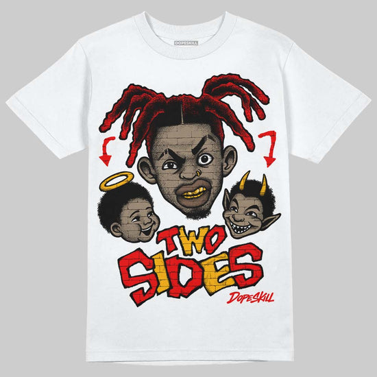 Red Sneakers DopeSkill T-Shirt Two Sides Graphic Streetwear -White