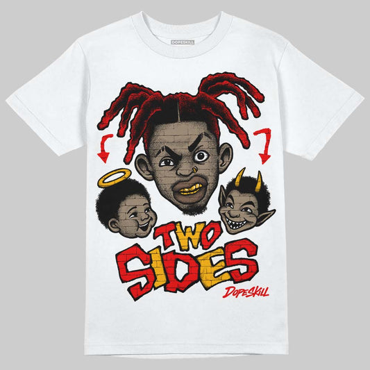 Red Sneakers DopeSkill T-Shirt Two Sides Graphic Streetwear -White