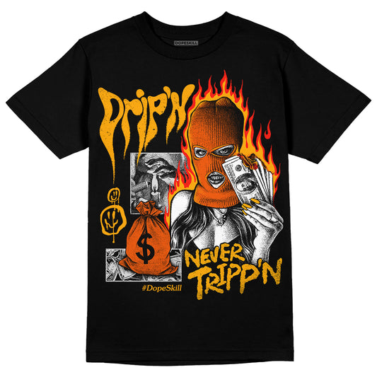 Jordan 12 Retro Black Taxi DopeSkill T-Shirt Drip'n Never Tripp'n Graphic Streetwear - Black