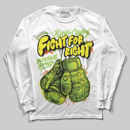 Neon Green Sneakers DopeSkill Long Sleeve T-Shirt Fight For Right Graphic Streetwear - White
