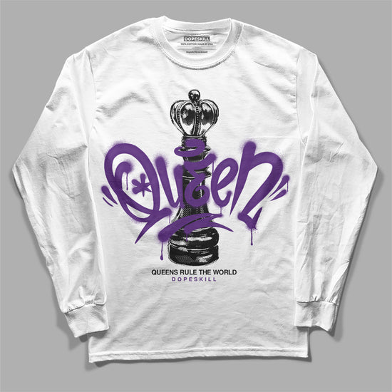 Jordan 12 “Field Purple” DopeSkill Long Sleeve T-Shirt Queen Chess Graphic Streetwear - White 