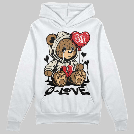 Jordan 5 Retro Reverse Metallic DopeSkill Hoodie Sweatshirt Broken Bear Graphic Streetwear - White