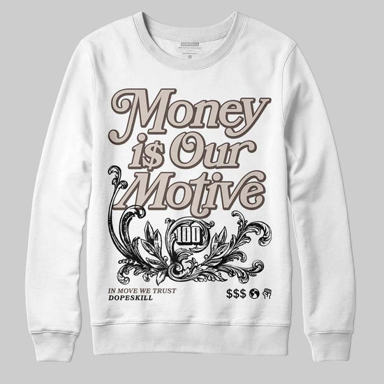 Adidas Samba OG White Black Clear Granite DopeSkill Sweatshirt Money Is Our Motive Typo Graphic Streetwear -  White