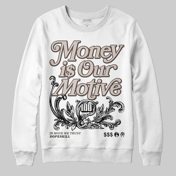 Adidas Samba OG White Black Clear Granite DopeSkill Sweatshirt Money Is Our Motive Typo Graphic Streetwear -  White