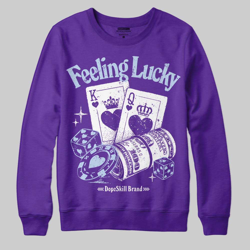 Jordan 5 OG “Grape” DopeSkill Sweatshirt Feeling Lucky Graphic Streetwear - Purple