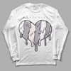 Jordan 2 Cement Grey DopeSkill Long Sleeve T-Shirt Slime Drip Heart Graphic Streetwear - White