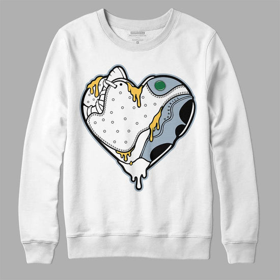 Jordan 13 “Blue Grey” DopeSkill Sweatshirt Heart Jordan 13 Graphic Streetwear - White 