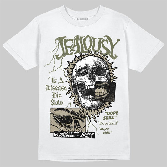 Olive Sneakers DopeSkill T-Shirt Jealousy Graphic Streetwear - White