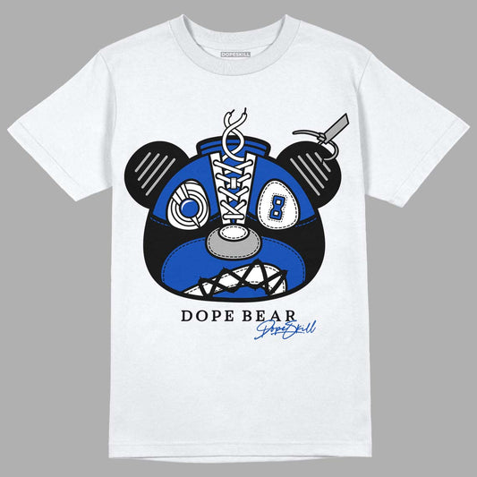 Jordan 5 Racer Blue DopeSkill T-Shirt Sneaker Bear Head Graphic Streetwear - White 