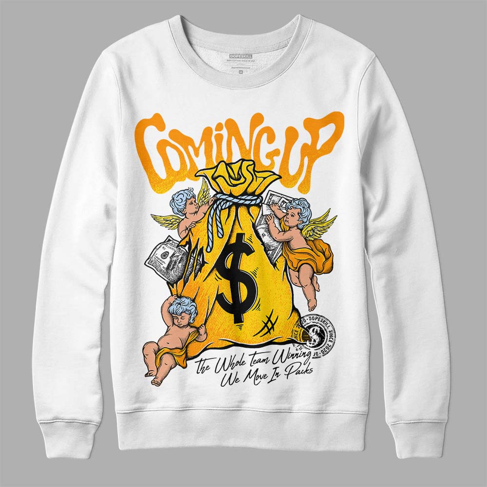 Jordan 6 “Yellow Ochre” DopeSkill Sweatshirt Money Bag Coming Up Graphic Streetwear - White