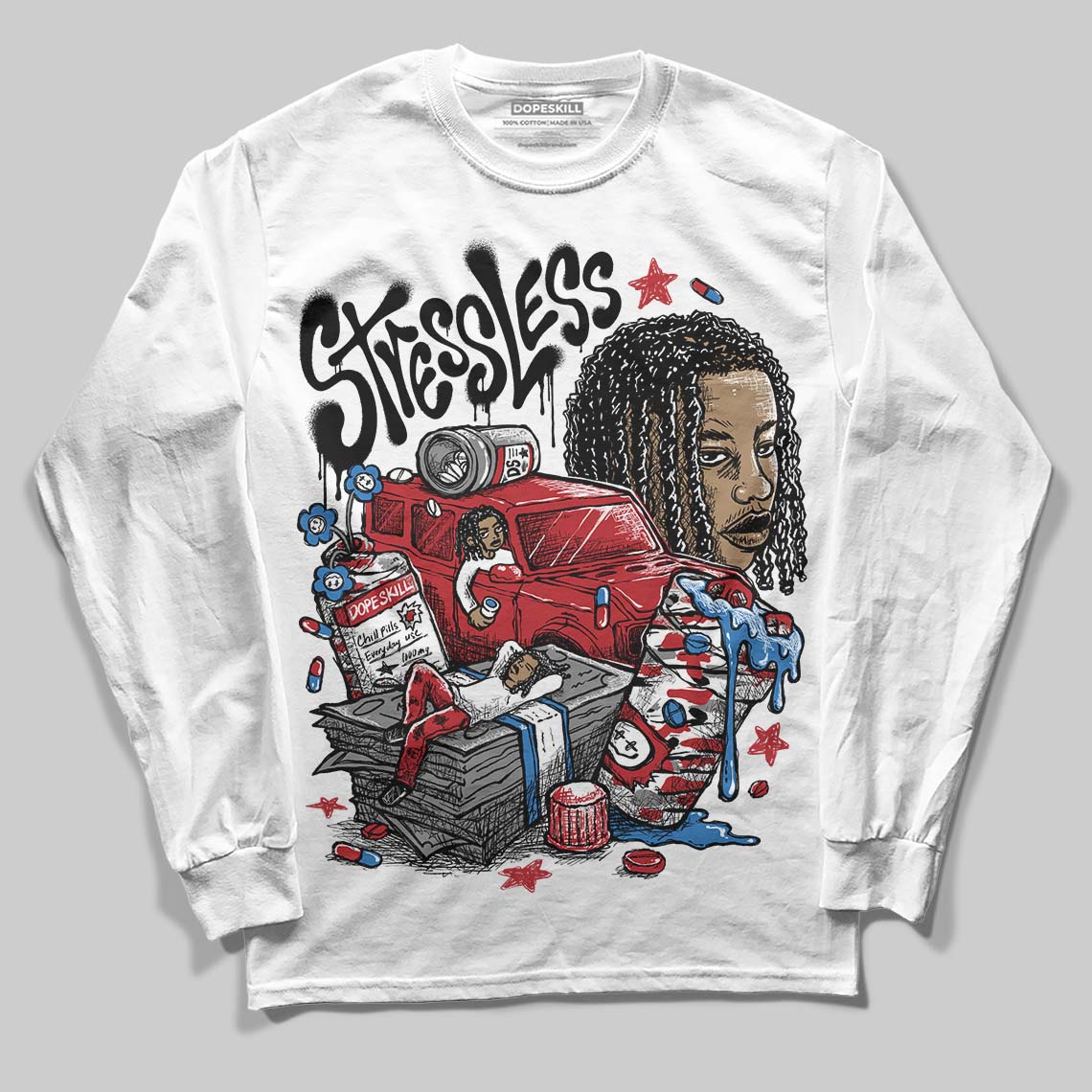 Jordan 8 Retro Bugs Bunny (2025) DopeSkill Long Sleeve T-Shirt Stressless Graphic Streetwear - White 