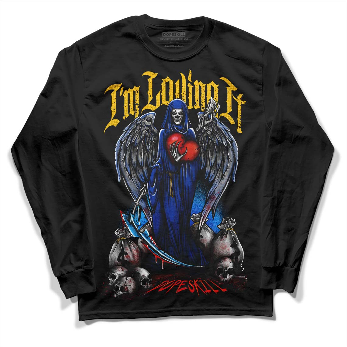 Jordan 14 “Laney” DopeSkill Long Sleeve T-Shirt New I'm Loving It Graphic Streetwear - black