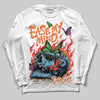 Orange, Black and White Sneakers DopeSkill Long Sleeve T-Shirt Ease My Mind Graphic Streetwear - White