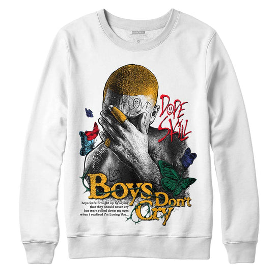 Jordan 1 Mid GS 'Six Championships' DopeSkill Sweatshirt Boys Don't Cry Graphic Streetwear - WHite