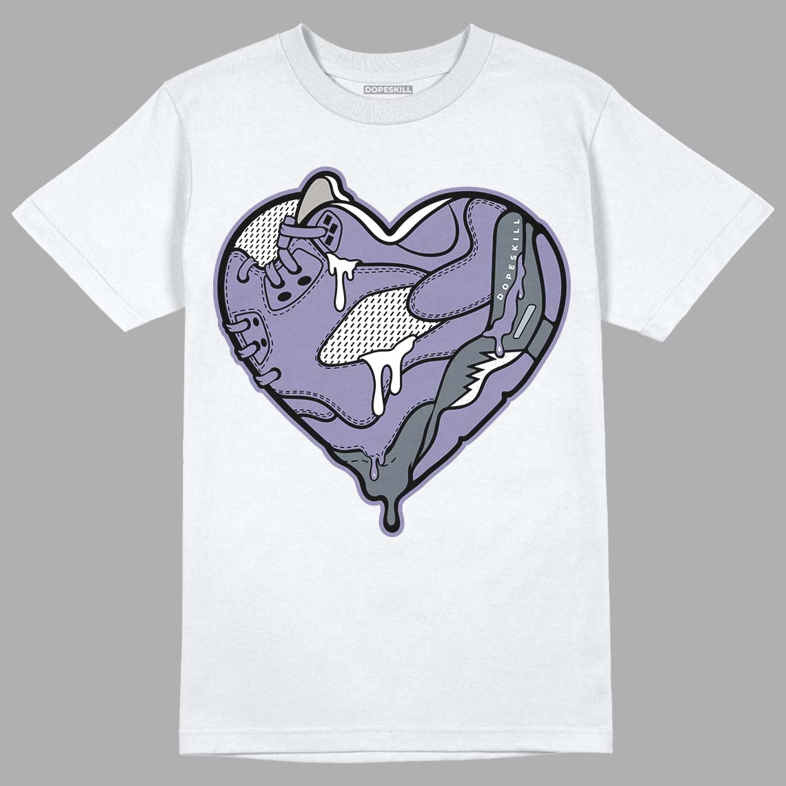 Jordan 5 Retro Low Indigo Haze DopeSkill T-Shirt Heart Jordan 5 Graphic Streetwear - White