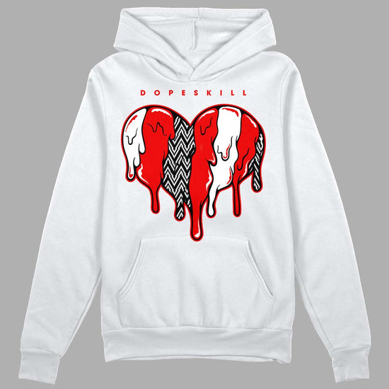 Jordan 12 “Cherry” DopeSkill Hoodie Sweatshirt Slime Drip Heart Graphic Streetwear - White 