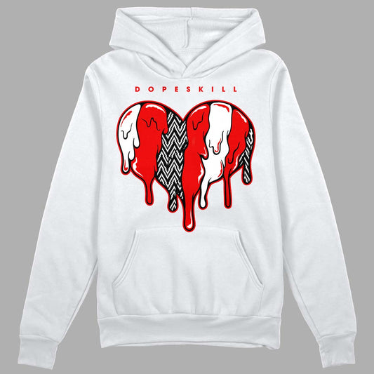 Jordan 12 “Cherry” DopeSkill Hoodie Sweatshirt Slime Drip Heart Graphic Streetwear - White