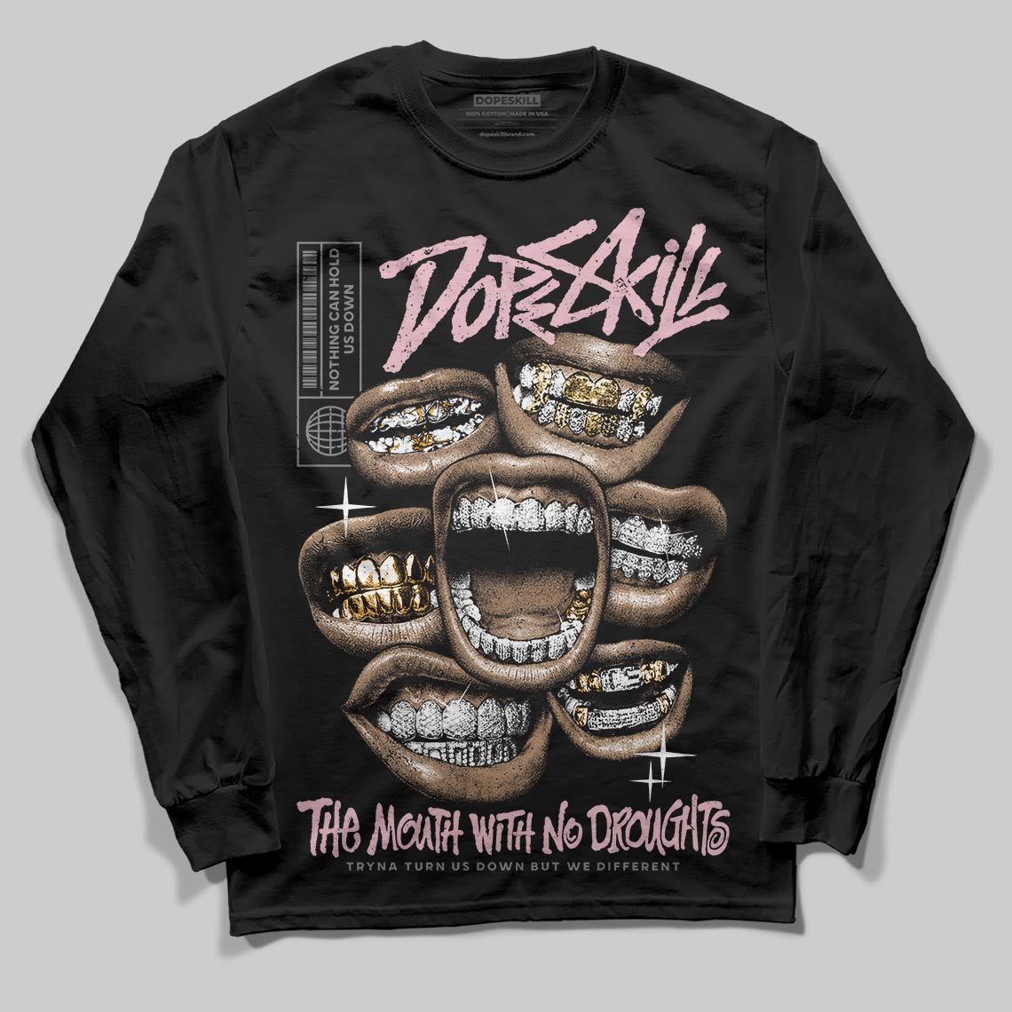Air Max 95 OG “Pink Foam” DopeSkill Long Sleeve T-Shirt The Mouth With No Droughts Graphic Streetwear - Black