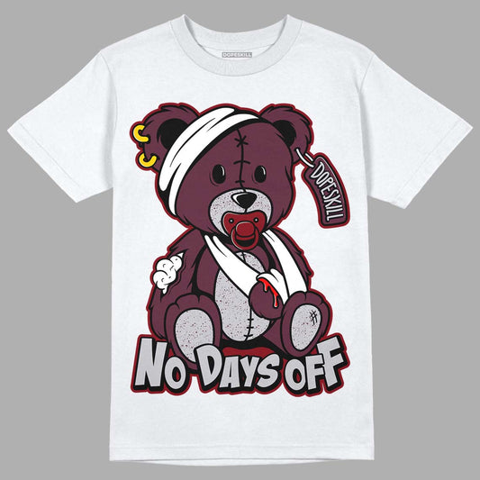 Jordan 5 Retro Burgundy (2023) DopeSkill T-Shirt Hurt Bear Graphic Streetwear - White