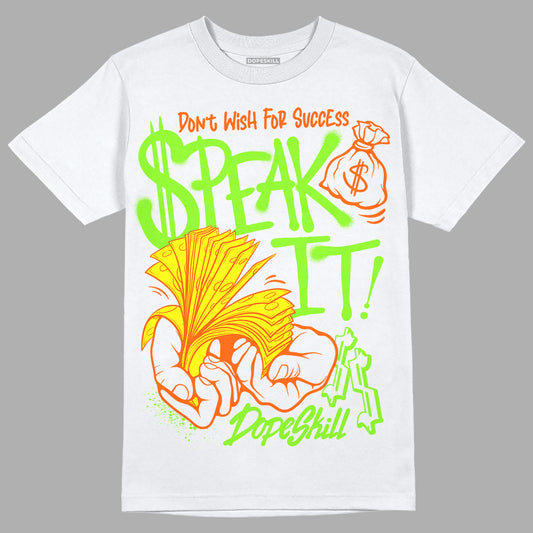 Neon Green Sneakers DopeSkill T-Shirt Speak It Graphic Streetwear - White