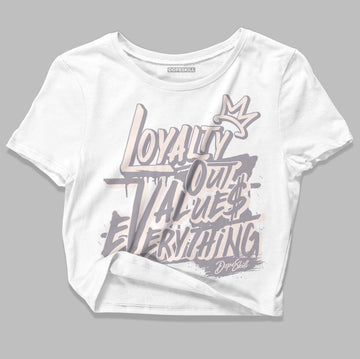 Jordan 2 Cement Grey DopeSkill Women's Crop Top LOVE Graphic Streetwear - White