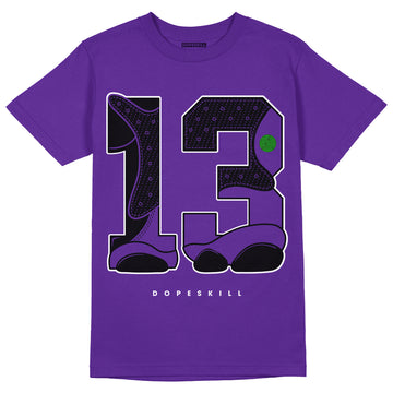 AJ 13 Court Purple DopeSkill Purple T-shirt No.13 Graphic