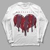 Jordan 5 Retro Burgundy (2023) DopeSkill Long Sleeve T-Shirt Slime Drip Heart Graphic Streetwear - White