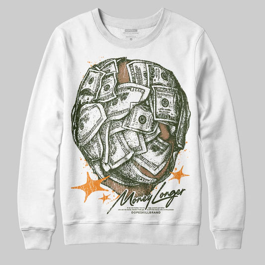 Olive Sneakers DopeSkill Sweatshirt Money Longer Graphic Streetwear - White