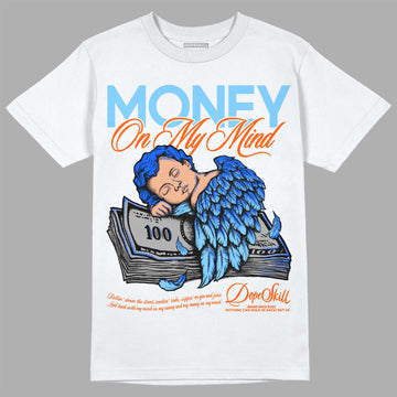 Dunk Low Futura University Blue DopeSkill T-Shirt MOMM Graphic Streetwear - White