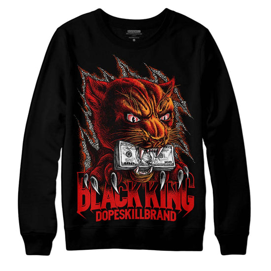 Jordan 3 Fire Red DopeSkill Sweatshirt Black King Graphic Streetwear - Black