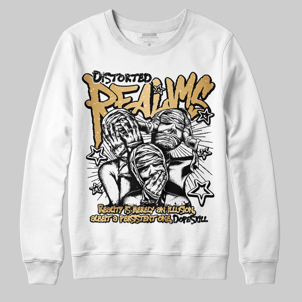 Jordan 12 Retro 'Taxi' 2025 DopeSkill Sweatshirt Distorted Realms Graphic Streetwear - White