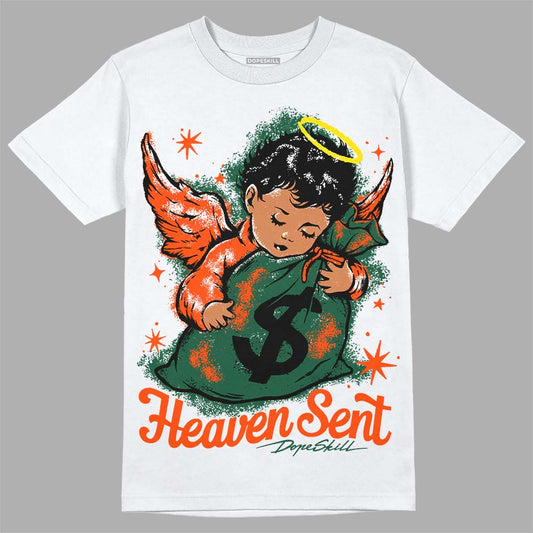 Dunk Low Team Dark Green Orange DopeSkill T-Shirt Heaven Sent Graphic Streetwear - White