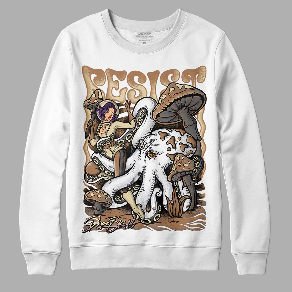 Jordan 6 WMNS Gore-Tex Brown Kelp DopeSkill Sweatshirt Resist Graphic Streetwear - WHite 