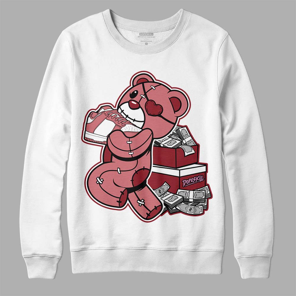 Valentine's Day Collection DopeSkill Sweatshirt Bear Steals Sneaker Graphic Streetwear - White 