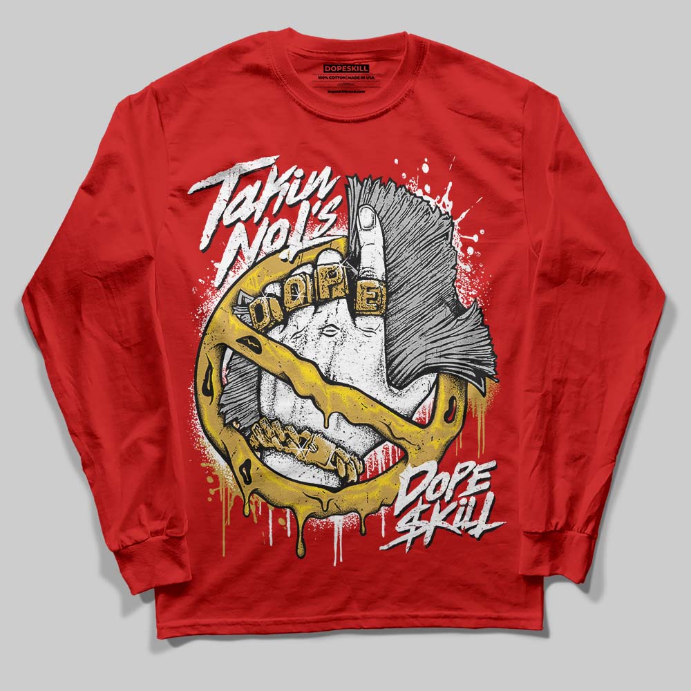 Red Sneakers DopeSkill Red Long Sleeve T-Shirt Takin No L's Graphic Streetwear