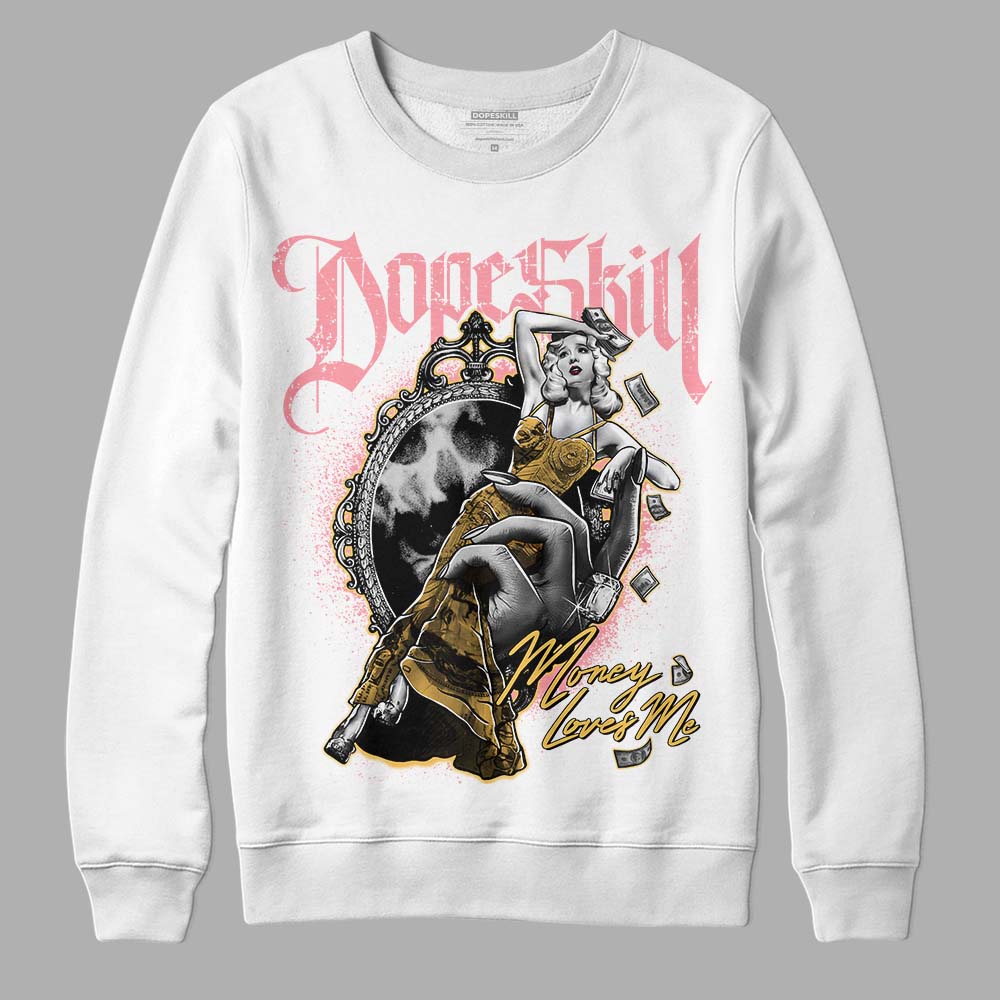 Jordan 3 GS “Red Stardust” DopeSkill Sweatshirt Money Loves Me Graphic Streetwear - White