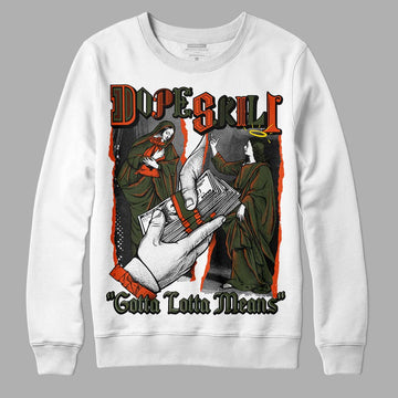 Olive Sneakers DopeSkill Sweatshirt Gotta Lotta Means Graphic Streetwear - White