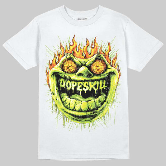 Neon Green Sneakers DopeSkill T-Shirt Hellfire Graphic Streetwear - White