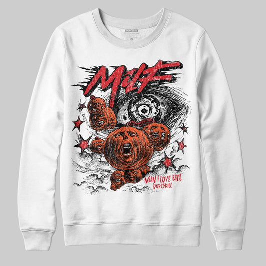 Jordan 3 Fire Red DopeSkill Sweatshirt MILF Graphic Streetwear - White 