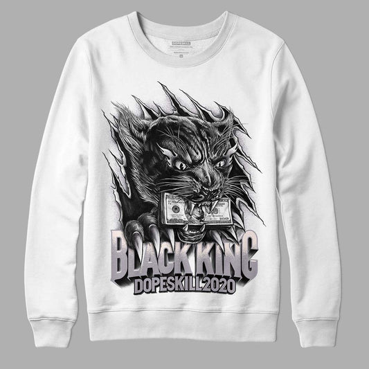 Jordan 2 Cement Grey DopeSkill Sweatshirt Black King Graphic Streetwear - White
