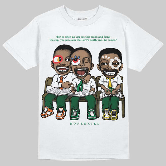 Green Sneakers DopeSkill T-Shirt First Sunday Graphic Streetwear - White