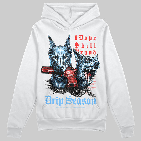 University Blue Sneakers DopeSkill Hoodie Grind Pray Graphic Streetwear - WHite