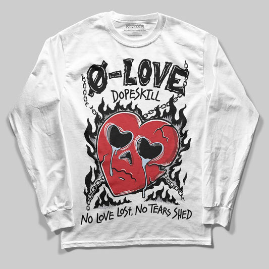 Jordan 5 Retro OG Black Metallic Reimagined DopeSkill Long Sleeve T-Shirt Crying Heart Graphic Streetwear - White