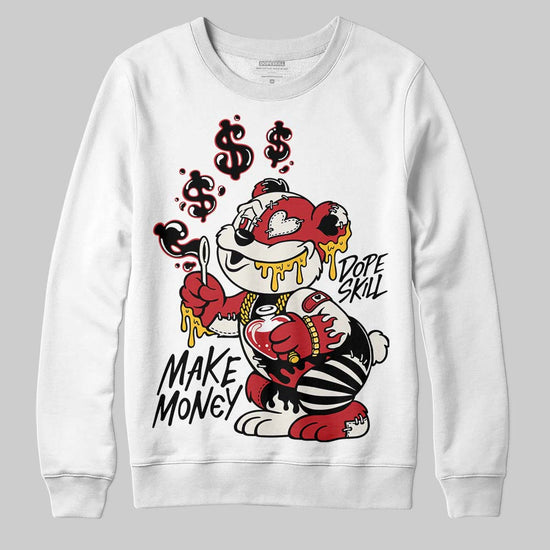 Jordan 4 “Flight Club” DopeSkill Sweatshirt Make Money Graphic Streetwear - White