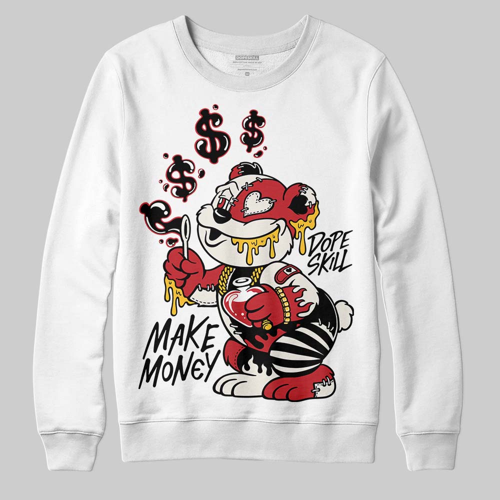 Jordan 4 “Flight Club” DopeSkill Sweatshirt Make Money Graphic Streetwear - White