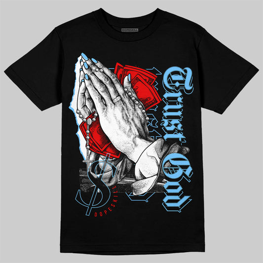 Travis Scott x Jordan 4 Retro 'Cactus Jack' DopeSkill T-Shirt Trust God Graphic Streetwear - Black