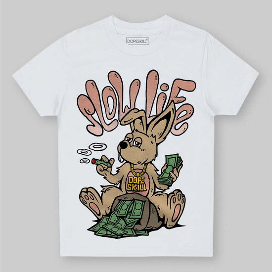 TAN Sneakers DopeSkill Toddler Kids T-shirt Slow Life Graphic Streetwear - White