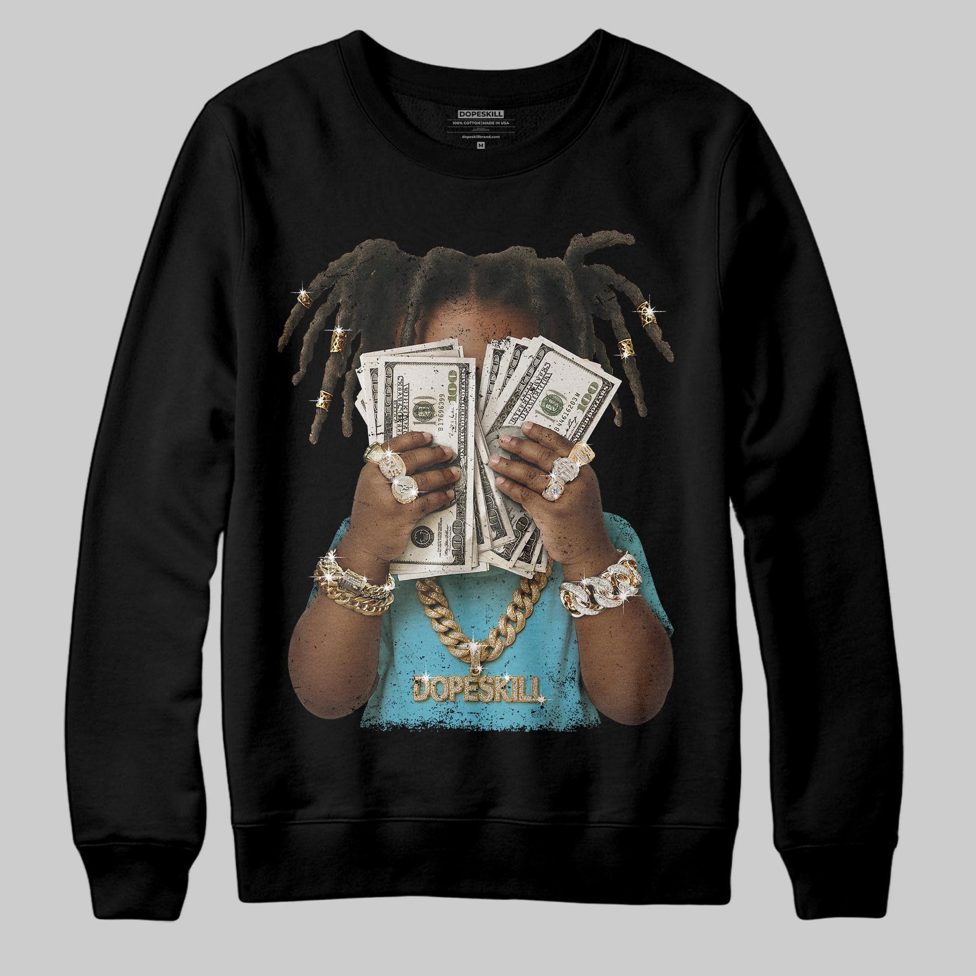 Jordan 11 Retro Gamma Blue (2025) DopeSkill Sweatshirt Rich Youth Graphic Streetwear - Black