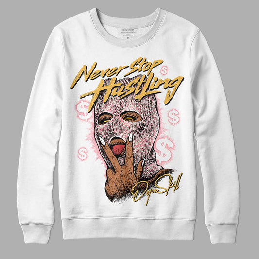 Jordan 3 GS “Red Stardust” DopeSkill Sweatshirt Never Stop Hustling Graphic Streetwear - White 