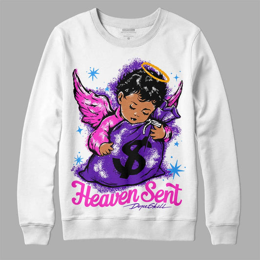 Jordan 13 Court Purple DopeSkill Sweatshirt Heaven Sent Graphic Streetwear - Black
